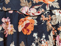 Eve Midi Dress Winter Rose Navy Print by Jaase Kenzie Tenzie